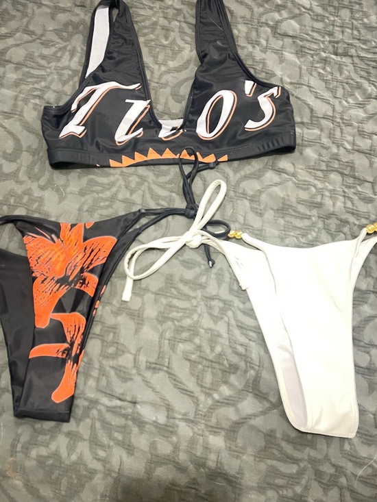 Dkny Other - Dkny Black and Orange Logo 3pc Bikini Set